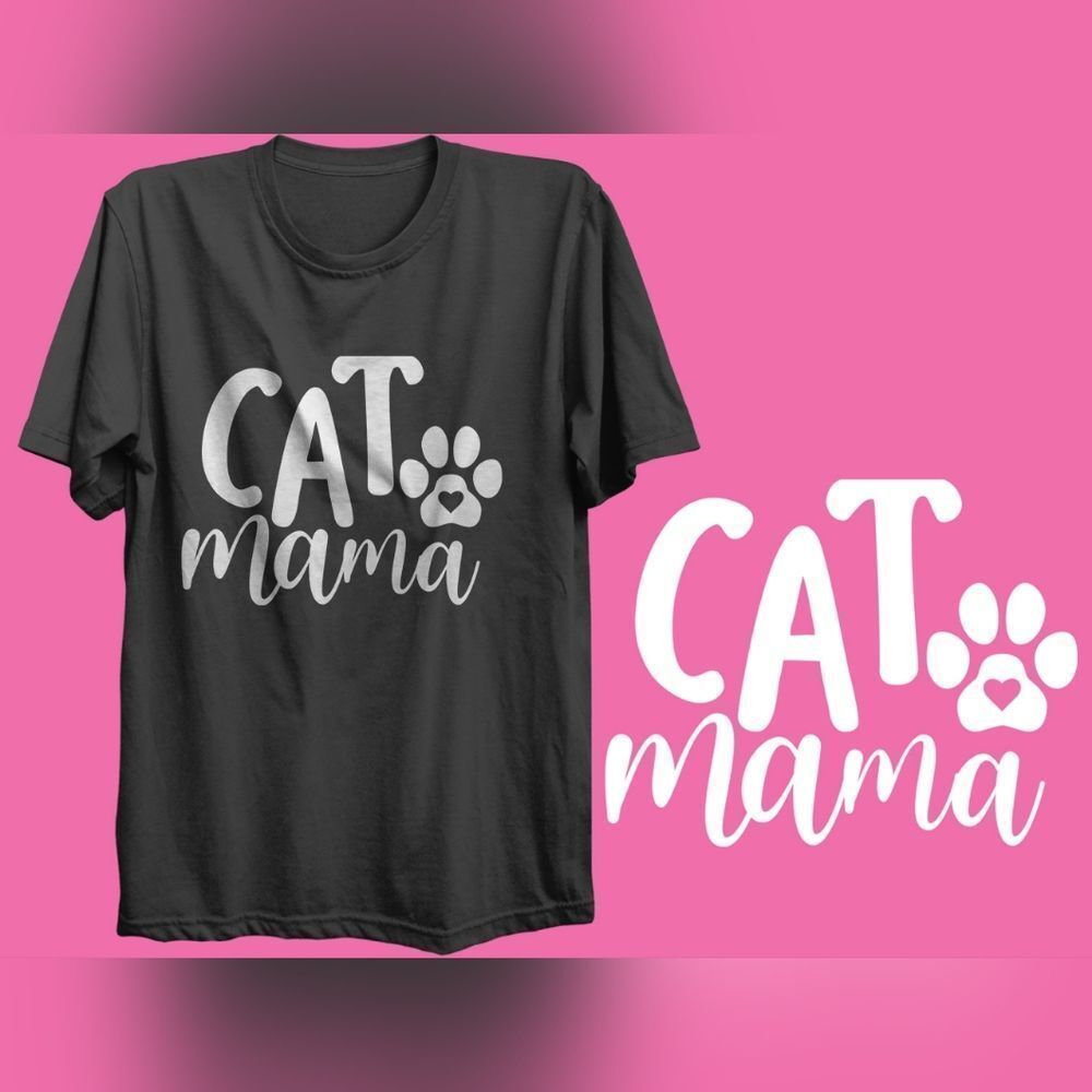 New Cat Mama TShirt Women Lady Fun Small - 2XL Printed Shirt Short Sleeve